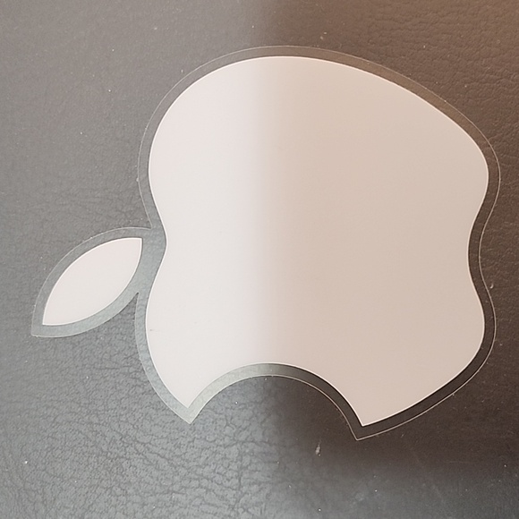 Genuine Apple Mac White Silver Stickers (2) for your iPad to Logo! 2" x 2-1/2" - Picture 4 of 8